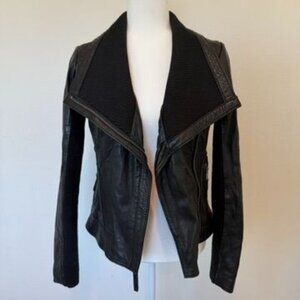 Michael Kors Black Leather Moto Jacket Size XS